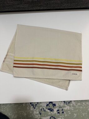 Sandcloud Neutral Cream Hand Towel with Yellow and Brown Stripes